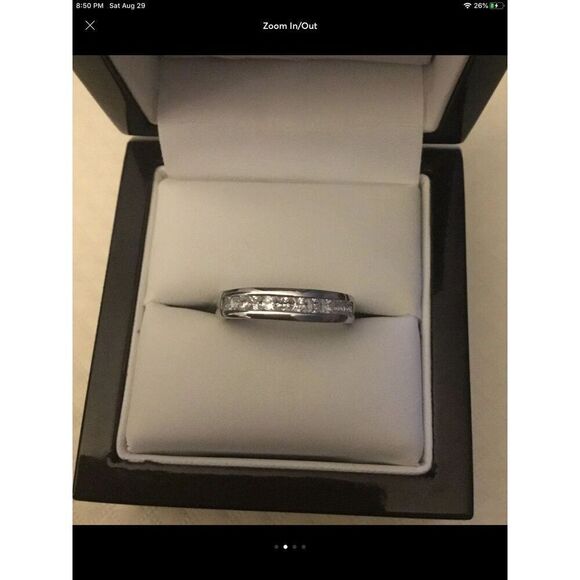 Gorgeous 1 Ct. Round Cut Princess Set Sim Diamond Eternity Band Ring Sz 9 - Picture 2 of 4